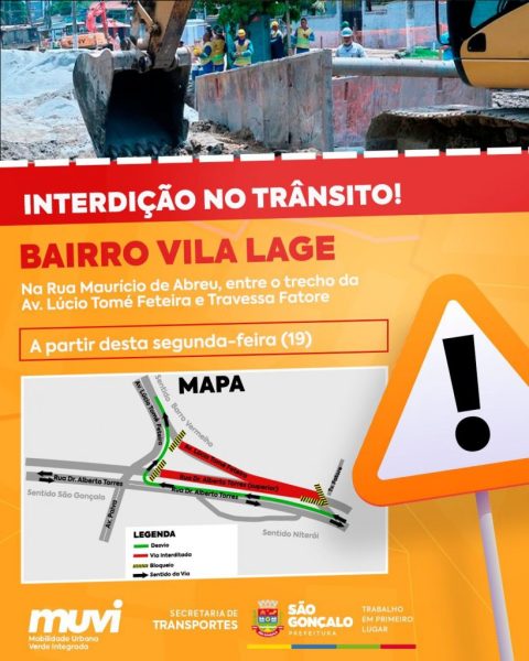 Transportes faz nova interdição para obras do MUVI