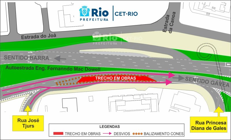 Autoestrada que liga Lagoa à Barra tem interdição parcial para reparo profundo no pavimento – Prefeitura da Cidade do Rio de Janeiro