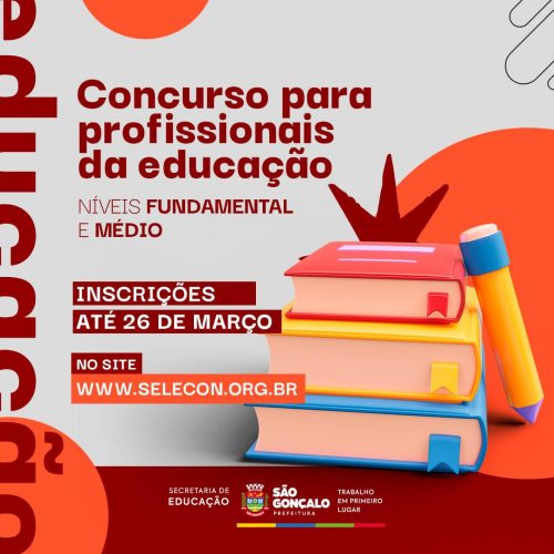 Inscrições para concurso da Educação até esta terça-feira