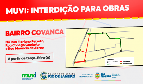 Prefeitura fará interdições no trânsito da Covanca para obras do MUVI