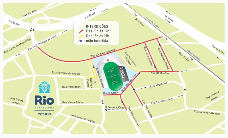 Trânsito terá alterações no entorno do estádio São Januário para o jogo entre Vasco e Criciúma – Prefeitura da Cidade do Rio de Janeiro