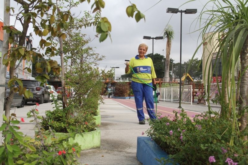 Canteiros da Praça Chico Mendes são motivo de orgulho