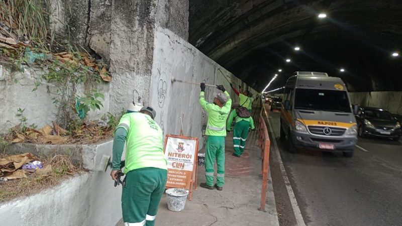 Clin realiza serviço de manutenção e limpeza no Túnel Raul Veiga – Prefeitura Municipal de Niterói