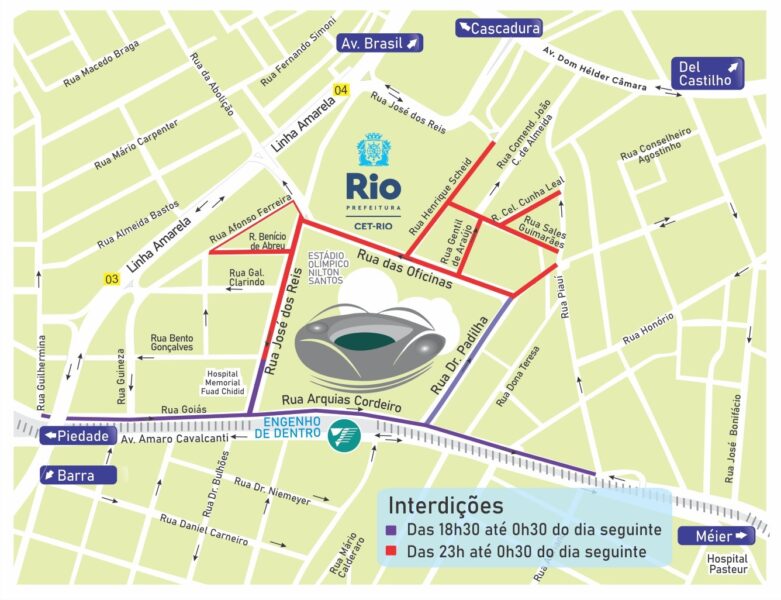 CET-Rio monta esquema de trânsito para jogo entre Botafogo e Peñarol, no Estádio Nilton Santos – Prefeitura da Cidade do Rio de Janeiro