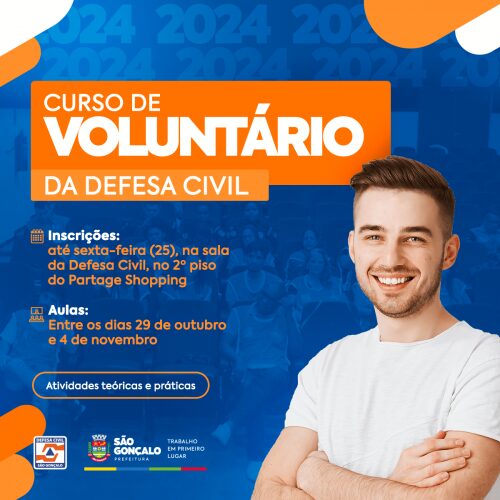 Nova turma de voluntários da Defesa Civil está com vagas abertas