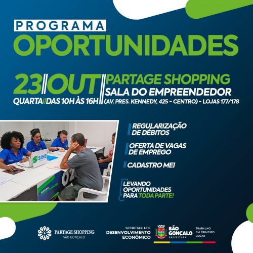 São Gonçalo encaminha para mais 130 vagas de emprego nesta quarta-feira (23)