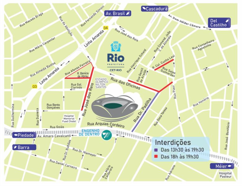 CET-Rio monta esquema de trânsito para jogo no Nilton Santos, neste sábado – Prefeitura da Cidade do Rio de Janeiro