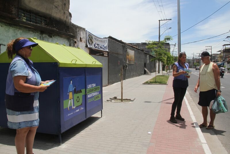 Contêiner de lixo é instalado no trecho 1 do MUVI, em Neves