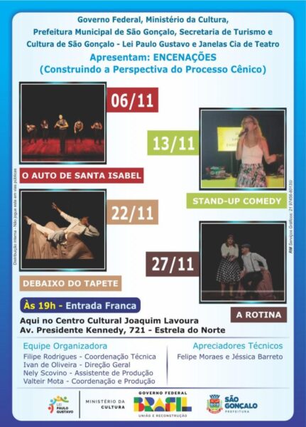 São Gonçalo recebe projeto “Encenações” para valorização das artes cênicas 