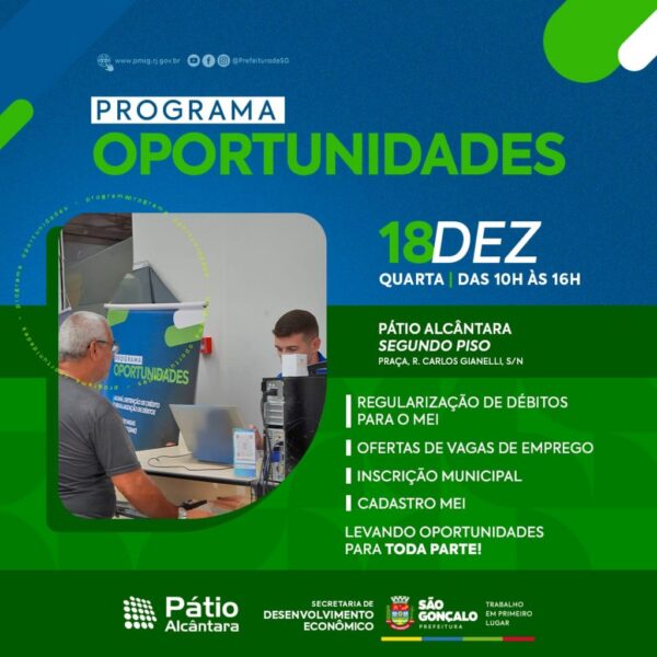 Prefeitura realiza última edição este ano do Programa Oportunidades