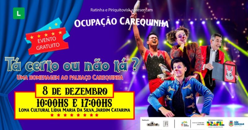 Programação cultural do final de semana em São Gonçalo