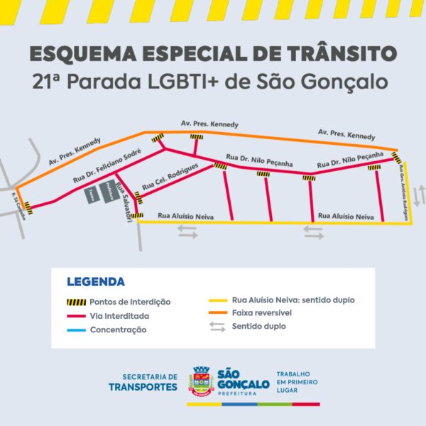 Trânsito terá interdições na Parada LGBTI+