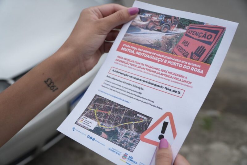 Interdição na Avenida Paula Lemos terá início a partir de quarta-feira, dia 15