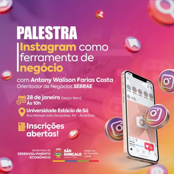 São Gonçalo realiza palestra para empreendedores sobre instagram