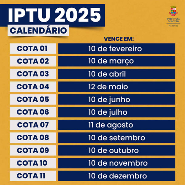 IPTU 2025 – Prefeitura Municipal de Niterói