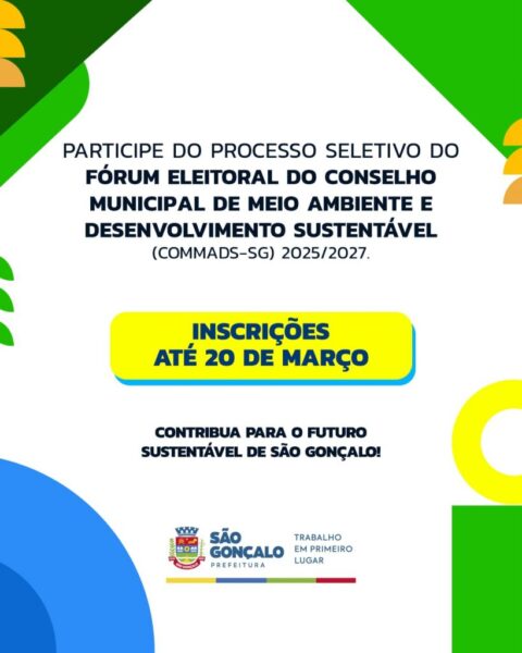 Inscrições abertas para eleição de Conselho de Meio Ambiente