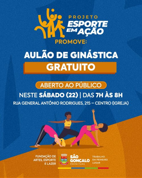 “Esporte em Ação” promove aulão de ginástica gratuito neste sábado