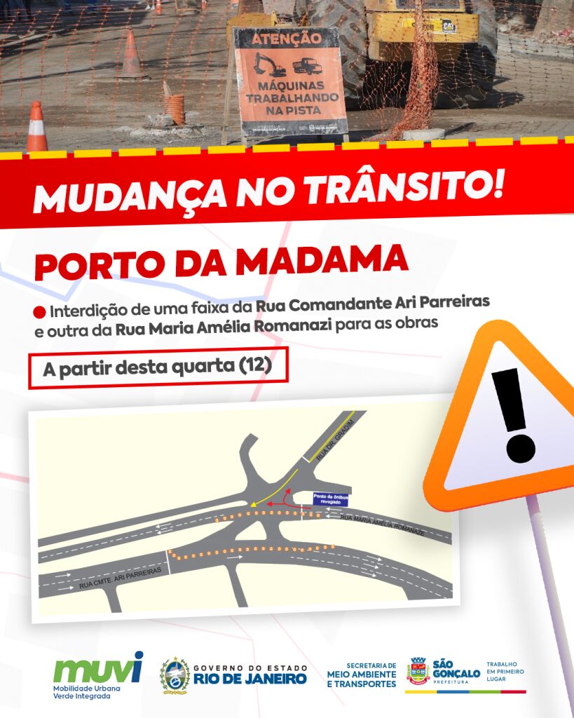 Transportes realiza nova mudança de trânsito no Porto da Madama