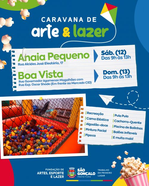 Anaia Pequeno e Boa Vista vão receber Caravana de Arte e Lazer