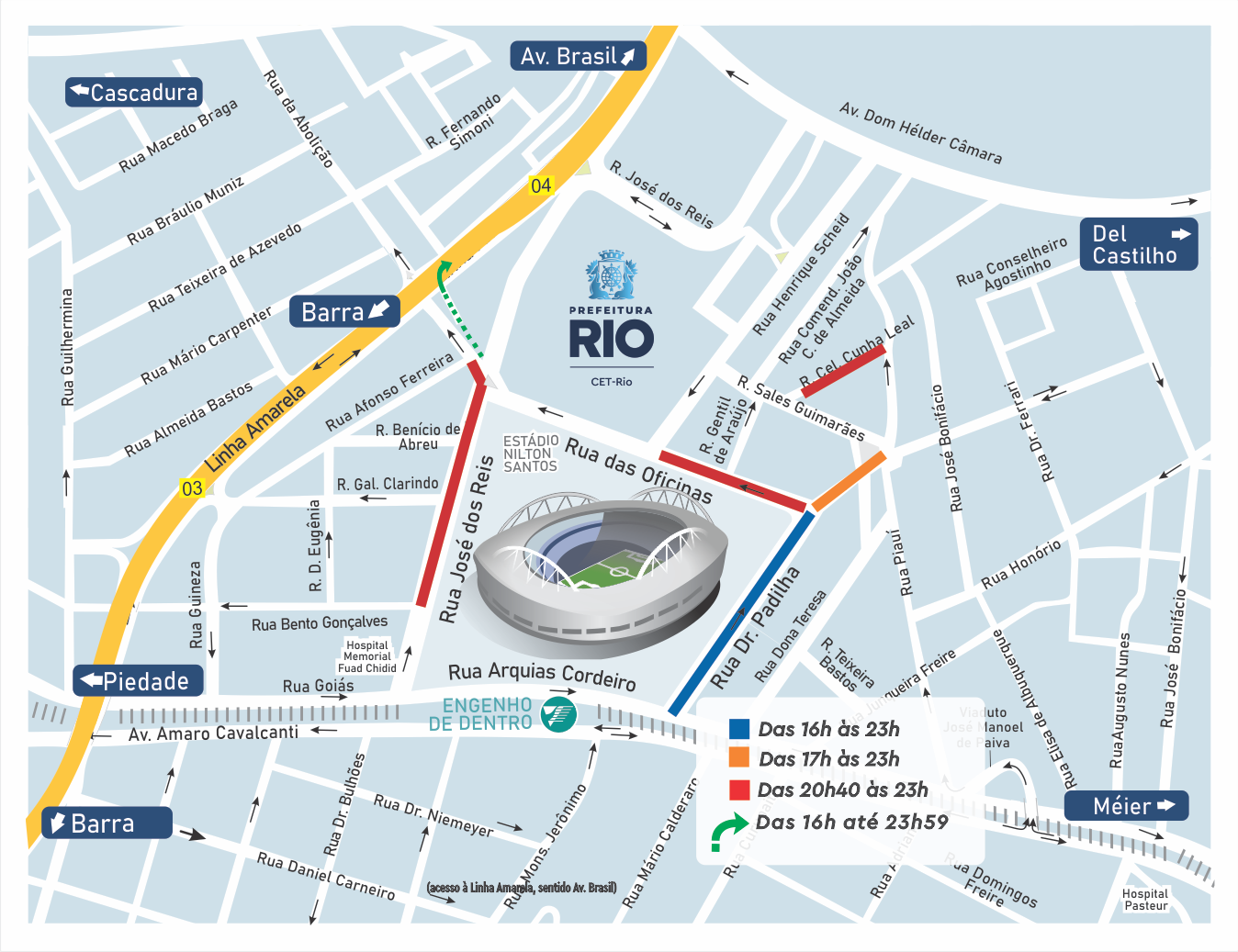 CET-Rio monta esquema de trânsito para jogo do Botafogo x Carabobo (VEN), no Estádio Nilton Santos, terça-feira (08/04) – Prefeitura da Cidade do Rio de Janeiro