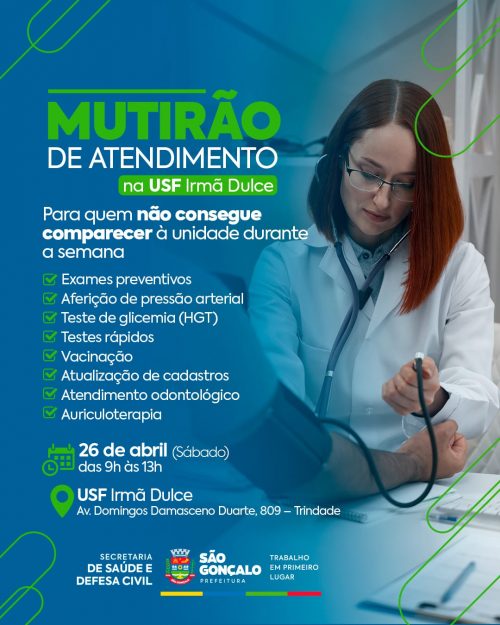 USF Irmã Dulce oferece atendimento especial neste sábado