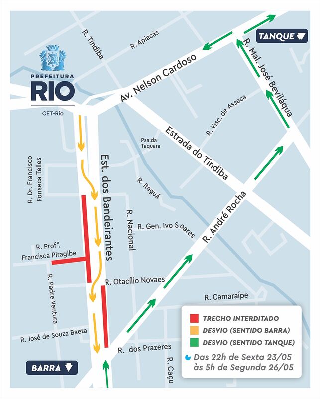 CET-Rio monta esquema de trânsito para obra de concessionária de saneamento na Taquara – Prefeitura da Cidade do Rio de Janeiro