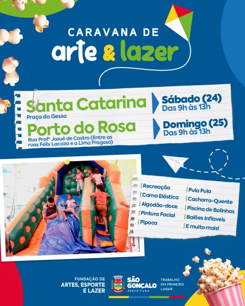 Caravana de Arte e Lazer em Santa Catarina e Porto do Rosa