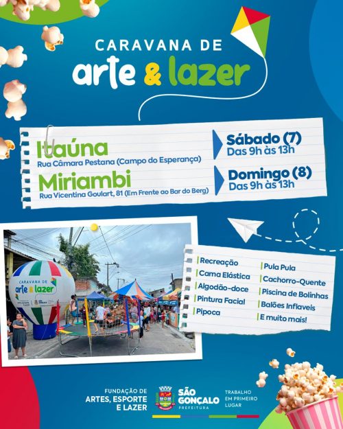 Itaúna e Miriambi recebem Caravana de Arte e Lazer neste fim de semana 