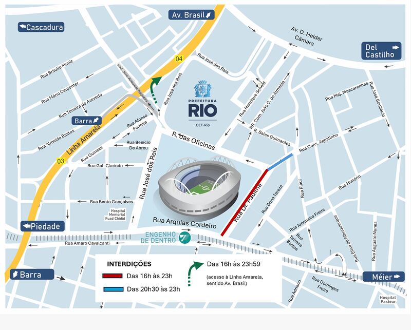 CET-Rio monta esquema de trânsito para jogo entre Botafogo e Bragantino, terça-feira, no Nilton Santos – Prefeitura da Cidade do Rio de Janeiro