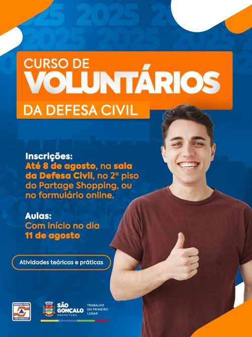 Defesa Civil abre inscrições para mais uma turma do Curso de Voluntários