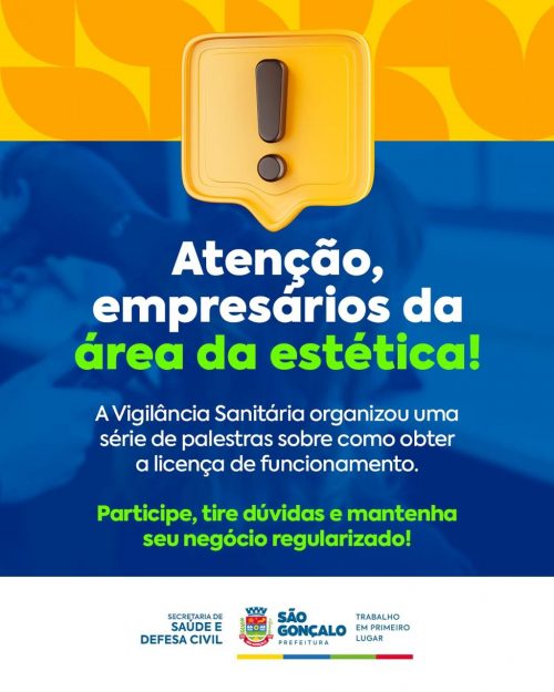 São Gonçalo inscreve para nova capacitação da Vigilância Sanitária no dia 8