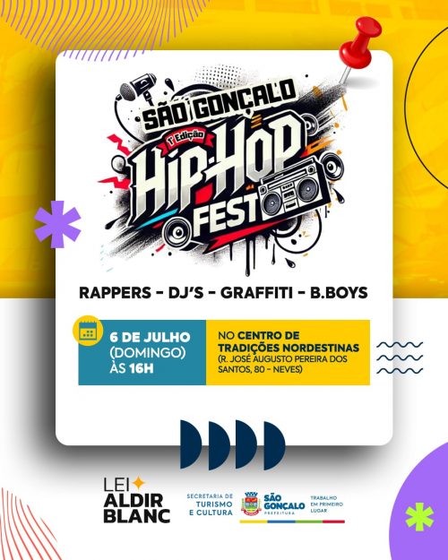 São Gonçalo recebe festival de hip hop no Centro de Tradições Nordestinas neste domingo