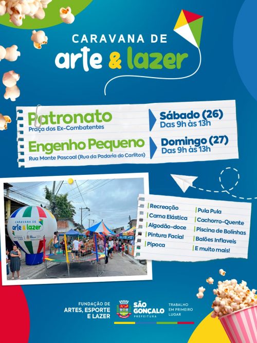 São Gonçalo terá fim de semana de brincadeiras com Caravana de Arte e Lazer