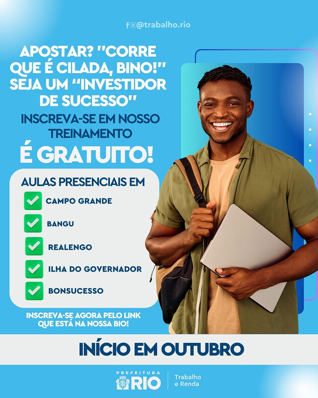 Investidor de sucesso: estão abertas inscrições para curso que ensina como fazer seu dinheiro render  – Prefeitura da Cidade do Rio de Janeiro