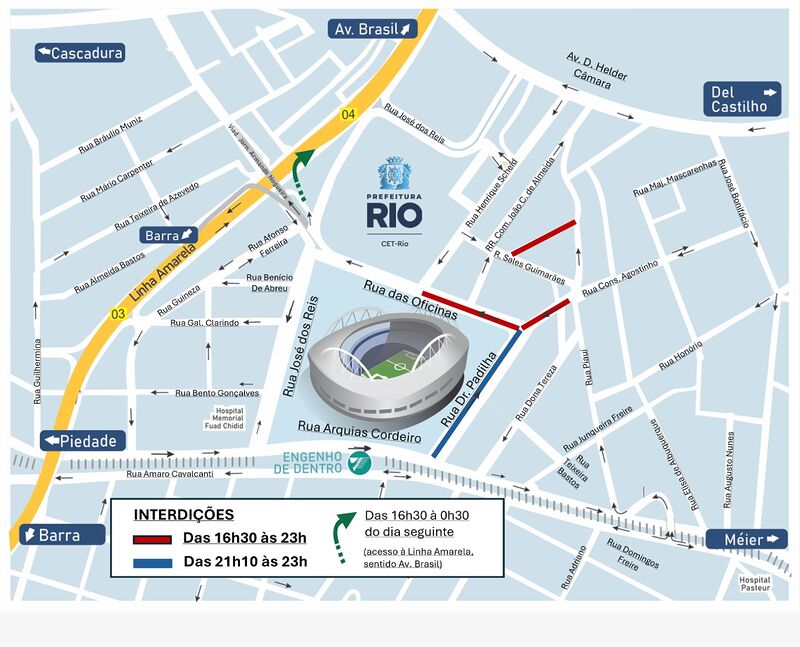 CET-Rio monta operação de trânsito para o jogo entre Botafogo e Mirassol, na quarta-feira (17/09), no Engenhão – Prefeitura da Cidade do Rio de Janeiro