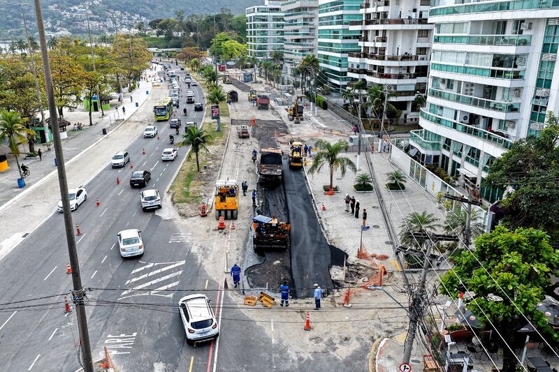 Prefeitura de Niterói avança com obras em Charitas e anuncia liberação de duas faixas na Praia sentido Zona Sul
