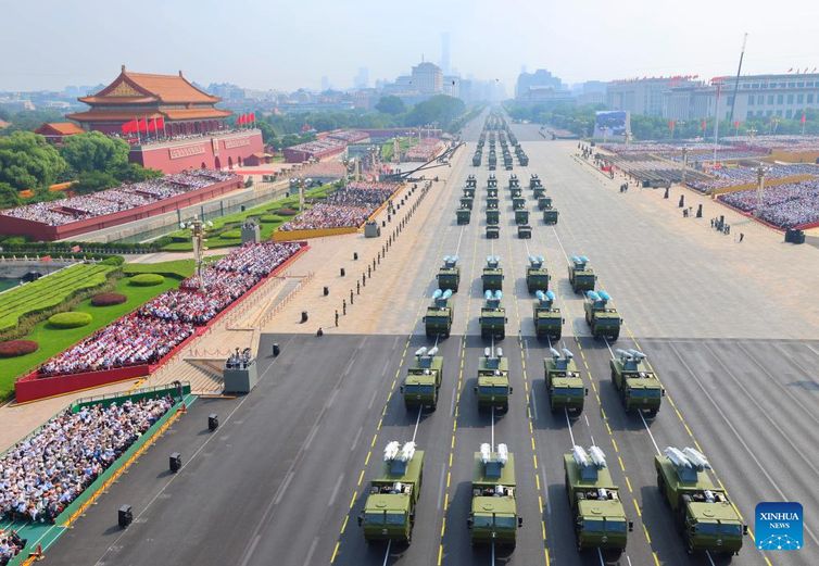 Beijing, 03/09/2025 - Desfile militar do 80º aniversário da sua vitória na Segunda Guerra Mundial. Foto: Liu Xu/Xinhua