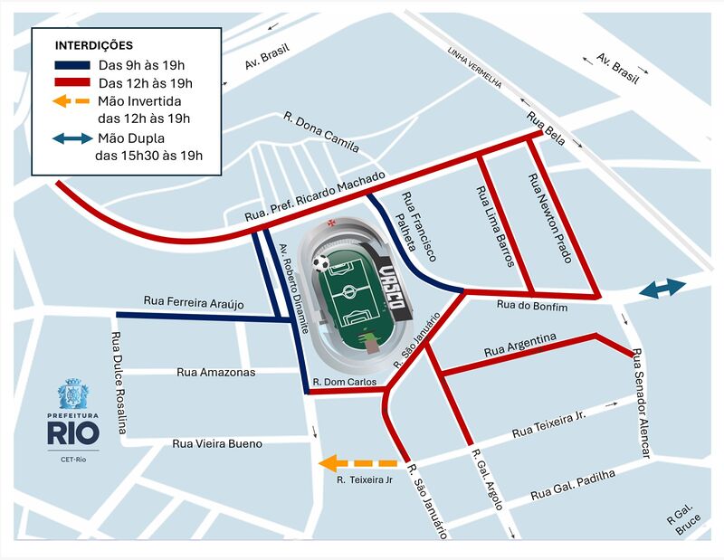 CET-Rio realiza operação de trânsito para o jogo entre Vasco e Vitória, no estádio São Januário – Prefeitura da Cidade do Rio de Janeiro