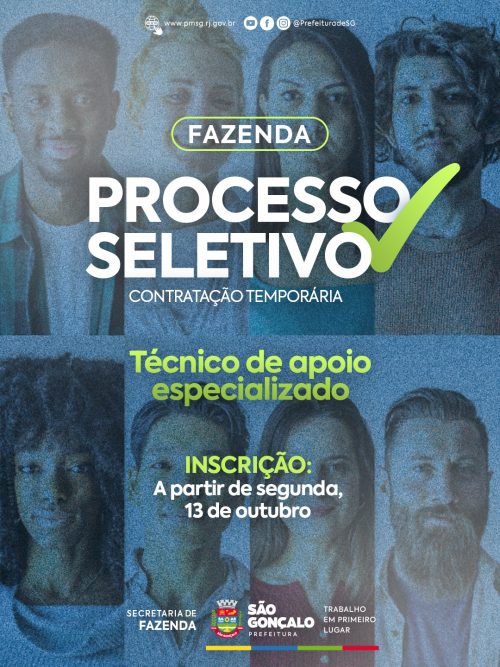 Últimos dias de inscrição no processo seletivo da Secretaria de Fazenda de São Gonçalo