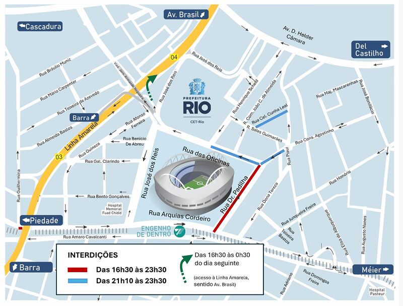 CET-Rio atua no trânsito para jogo Botafogo x Vasco, no Nilton Santos, quarta-feira (05/11) – Prefeitura da Cidade do Rio de Janeiro