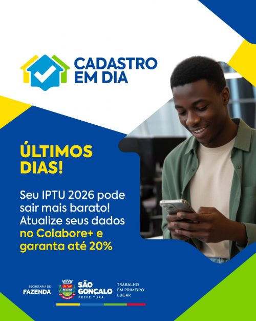 São Gonçalo entra na fase final do Programa Cadastro em Dia, que oferece desconto no IPTU 2026