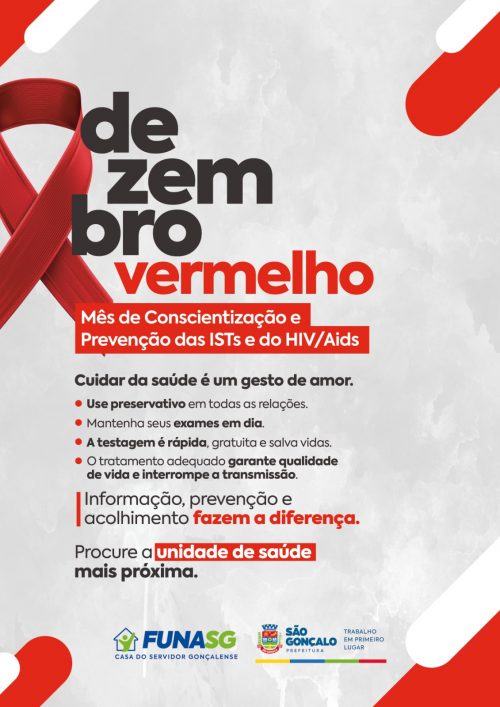 São Gonçalo inicia ações da campanha Dezembro Vermelho nesta segunda-feira (1º)