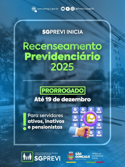 São Gonçalo prorroga prazo para recenseamento previdenciário dos servidores