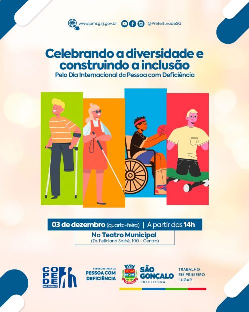 São Gonçalo vai promover tarde especial no Dia Internacional da Pessoa com Deficiência