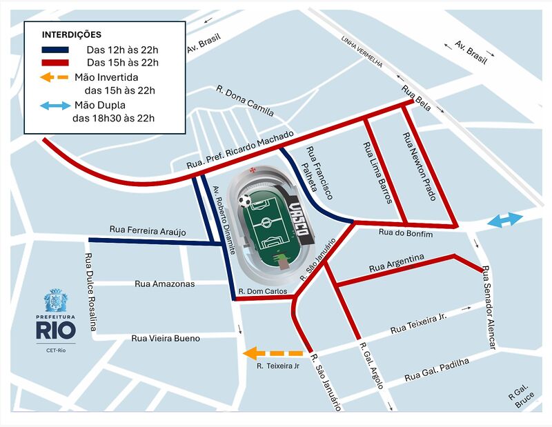 CET-Rio monta operação de trânsito para Vasco x Mirassol no São Januário – Prefeitura da Cidade do Rio de Janeiro