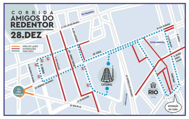 CET-Rio vai interditar vias do Centro e da Lapa para a Corrida Amigos do Redentor – Prefeitura da Cidade do Rio de Janeiro