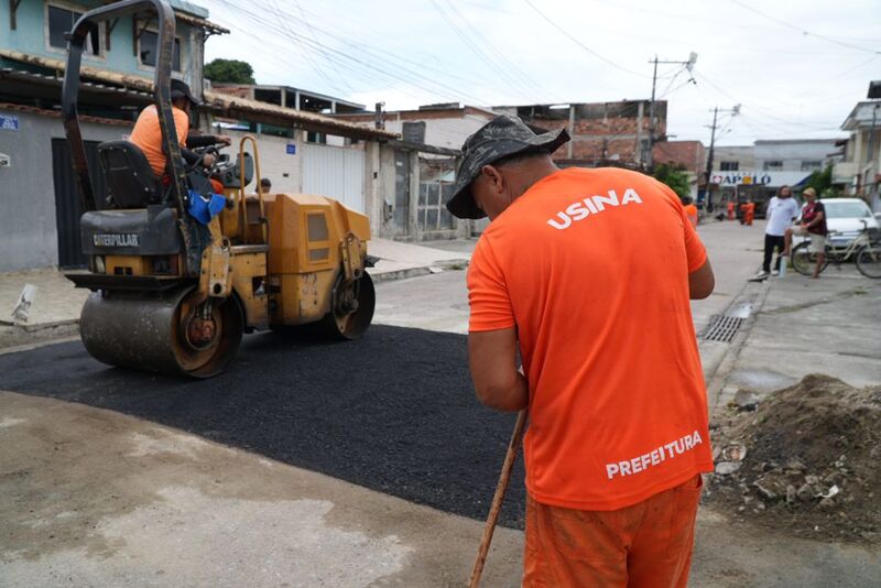 São Gonçalo chega a mais de 200 toneladas de massa asfáltica utilizadas para reparar vias no Jardim Catarina