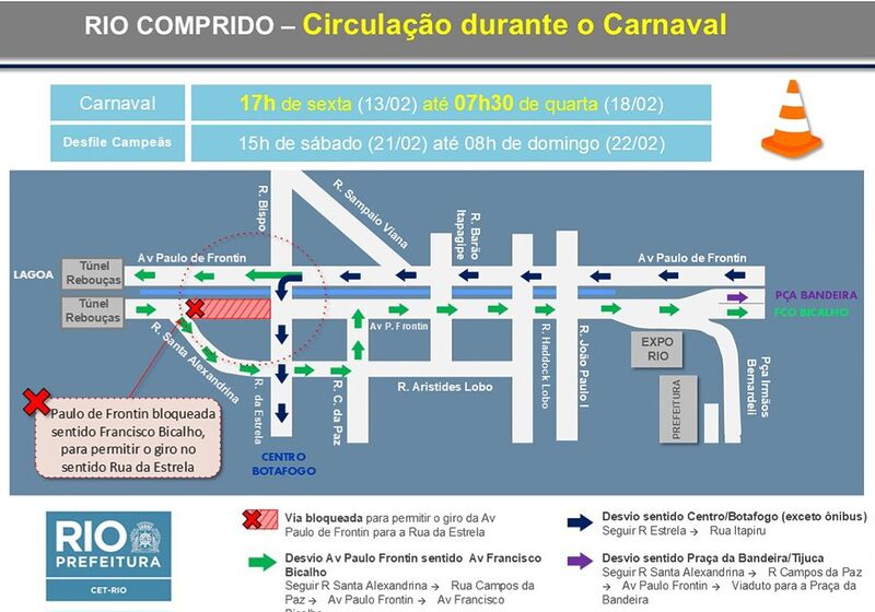 CET-Rio altera trânsito no Rio Comprido para operação carnaval no Sambódromo – Prefeitura da Cidade do Rio de Janeiro