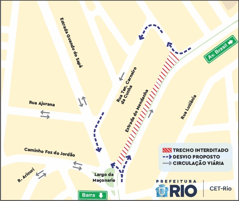 CET-Rio altera trânsito para continuidade das obras do Plano de Mobilidade de Campo Grande – Prefeitura da Cidade do Rio de Janeiro
