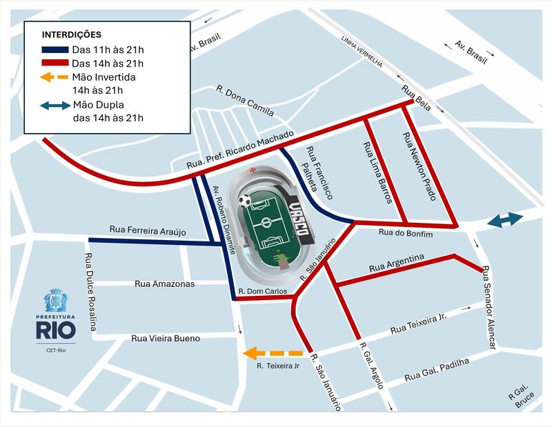 CET-Rio implanta operação de trânsito para Vasco e Botafogo em São Januário – Prefeitura da Cidade do Rio de Janeiro